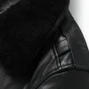 男性の革のジャケットキルティング100％天然牛皮毛皮の襟フライトコート衣類冬の暖かいアジアサイズS-7XL M609 240103