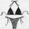 2024 New Sexy Bikini Women Print Brazilian Bikini Set Halter Backless Swimsuit Swim Wear Biquini Dot biquini female