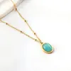 Pendant Necklaces INS Metal Necklace Women's European And American Fashion Bohemian Color Zircon Cold Picked Exquisite Feeling