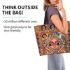 Shopping Bags Ethiopian Ancient Art Grocery Tote Bag Women Kawaii Canvas Shopper Shoulder Large Capacity Handbags