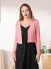 Outerwear Vneck Knitted Ladies Sweaters Tricot Black Crochet Top Clothing Cropped Women's Coat Spring Cardigan Female Pink 240104