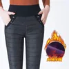 Mom Plüsch Samt Gefüttert Bleistift Hose Verdicken Warme Hohe Taille Pantalones Casual Schnee Schlanke Baumwolle Gepolsterte Leggings Hosen 240104