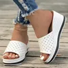 Sandals Women High Heels Thick Bottom Casual Shoes Summer Open Toe Wedges Woman Platform Mules Slipper