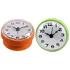Настенные часы 2X7 см водонепроницаемые кухонные часы для ванной и душа на присоске оранжевый зеленый