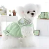 Vêtements pour chiens 2024 Vêtements pour animaux de compagnie en gros Teddy BomeiCollar Plaid Doll Vêtements Automne et hiver Chaud