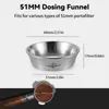 MHW3BOMBER Espresso Coffee Dosing Funnel Compatible 51535458mm Portafilter Stainless Steel Ring Barista Tools 240104