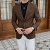 Garnitury męskie dwa guziki Wysokiej jakości styl brytyjski Slim Elegancki biznesowy biznes swobodna sukienka smokingowa kurtka Blazer Case