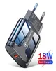 18W USB-oplader 3A Snel opladen mobiele telefoonadapter voor iPhone12 Pro Max EUUS-stekker Wandlader Xiaomi Huawei Samsung6263454