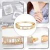 Bracelets Personalized Gold Name Bracelet Zirconia Gemstone Initial Letter Bangle Customized Crystal Cuff Name Bracelet Jewelry for Women