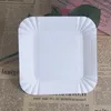 Vaisselle jetable UPKOCH 100 pièces assiette de rangement carrée en papier pour gâteaux collations aux Fruits (blanc)