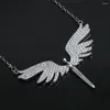 Anhänger Halsketten 2024 Mode Große Engel Flügel Phoenix Adler Vogel Kette Halskette Hochzeit Formale Ball Braut Zirkon Schmuck Party Geschenk