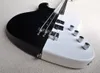 白と黒の4弦21フレット付きエレクトリックベースギターローズウッドフリーボードカスタマイズ可能