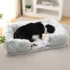 Chenil pour chien et chat, rond en peluche, lit pour animal de compagnie, fournitures d'hiver pour animaux de compagnie