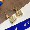 Earrings Young Charming Womens Earrings Gold Plated Luxury Lock Stud Earrings Winter New Fashion Girl Jewelry Classic Designer Brand Gift Gold Plated Earrings