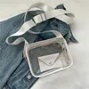 Mochila mochila bolsa cruzada transparente pvc casual pequeño cuadrado