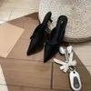 Designer High versione B casa scarpe eleganti da donna marchio di moda cuspide metallo doppia fibbia tacchi alti