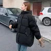 Parkas parkas senhoras oversize outwear novo 2022 mulheres jaqueta curta inverno com capuz algodão acolchoado casacos feminino coreano solto engrossar jaqueta