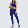 2024 lu lu Lemon Traje de yoga sin costuras Clásico Color sólido Mujeres Gimnasio Conjunto de yoga Leggings ajustados + Sujetador de fitness Top 2 piezas Traje deportivo Entrenamiento integral Trotar