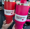 Skicka från USA Spring Blue Black Chroma Target Red Tumblers Parade Flamingo Cups H2.0 40 Oz Cup Coffee Water Flaskor med X Kopia med logotyp 40oz Valentine's Day Gift GG0410