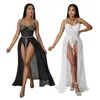 Work Dresses Cutubly Sets 2 Pieces Women's Diamonds Suit Fashion Sexy Straps Bodysuits Tops Jumpsuit Skirts Outfits Two Piece Set Party