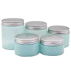 Storage Bottles Refill Bottle Cream Containers Lidht Blue 100G 120G 150G 200G 250G Empty Cosmetic Hair Mask Pots Plastic Jars With Aluminum