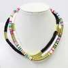 Colares 10 Strand Multi Color Polymer Clay Breads Bracelet Bracelet Simple Style Pished Chain Fashion Jewelry Jóias 9821