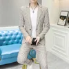 2023 Wysokiej jakości swobodny garnitur Spodnie Moda męska z młodymi przystojnymi koreańską wersją Slim Suit Twopiece Zestaw regularny 240103