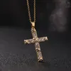 Pendentif Colliers Femmes Religieux Vintage Plaqué Or 18 carats Avec Zircon Croix Collier Hip Hop Mode Quatre Saisons Bijoux