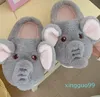 Pantofole Donna Autunno Inverno Simpatico cartone animato Scarpe da casa per interni Peluche Suola morbida e calda Cotone Elefante Baotou