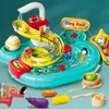 Mutfak Lavabo Oyuncaklar Bulaşık Akan Su Pretend Play Set Educational Çocuklar için 240104