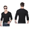 Men's Suits A2082 ONCE 2024 Slim Fit T-Shirt Long Sleeve Crew V-Neck Solid Color Casual Sports Muscle Tees Plus Size Simple Style
