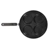 Pannen 1PC Gebakken Eierpan 4 Compartimenten Non-stick Omelet Koken Keuken Gadget Voor Thuis (Zwart)