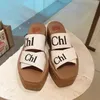 Woody Platform Shoes Slippers Canva 10a Top Quality Femmes Sliders Sliders Outdoors Clogs Luxurys Designer Sandal Shoe Slippers Summer House Flat House Men Slide Lady Mule Sandale