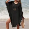 Damskie stroje kąpielowe Kobiety na ramię luźna plaża Smock swobodny wakacje seksowny styl wycięty sukienka Tassel Summer Sunshade Cloth