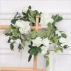 Dekorativa blommor 70 tum konstgjorda blomma Garland inomhus vägg Mirro Hemdekoration Flanell Rose Vine Plants for Wedding Arch Bakgrund