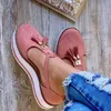 Sandals 2024 Women Summer Fashion Buckle Strap Solid Fringe Cover Heel Flat Platform Casual Ladies Plus Size