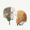 Cappelli bomber invernali con paraorecchie in cotone e agnello, protezioni per le orecchie, cappello russo, peluche, addensare, antivento, alpinismo, sci, neve, berretto da pilota 240103