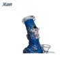 Hopahs Glass Bong 3D Handmålat Spaceman Water Pipe 7,5 tum duschhuvud Percolator Bong med 14 mm skål för rökning