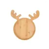 Plateau en bois pour arbre de noël, fleurs décoratives, chapeau de dessin animé, décor de collation, bijoux, assiette de service de fruits, support de rangement