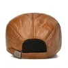 Casual Leather Outdoor Baseball Cap Mens Cowhide Earmuffs Autumn and Winter Hat Fathers Birthday Present 240103