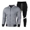 Conjuntos de treino masculino primavera outono moletom com zíper jaqueta lazer esportes jogging roupas atacado marca personalizado quantidade desconto