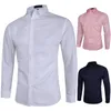 Chemises décontractées pour hommes Streetwear Chemises habillées vintage pour hommes à manches longues Chemise décontractée mince Affaires formelle Chemise à col rabattu Blouse de fête sociale Chemises pour hommes Taille M-3XL