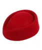 Asdsnew elegancka wełna filc Pillbox Stewardess Air Hostesses Beret Hat Base Cap9344286