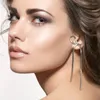 Stud Earrings 2024 Stainless Steel Long Tassels Bow Dangle Flat Snake Chain Bowknot Ear Minimalist Hoops Lightweight Jewelry skd