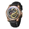 Orologi da polso OBLVLO Orologio automatico da uomo 45MM Orologio da polso meccanico 3ATM Impermeabile Drago luminoso Turbina Lama Quadrante Chiusura a farfalla