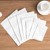 100 pz/set sacchetti richiudibili sacchetto di carta kraft bianco stand up sacchetto con cerniera sacchetto di imballaggio alimentare richiudibile con finestra Qlasg