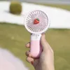 Electric Fans Portable Mini Fan Rechargeable USB For Home Outerdoor Desk Cooling Fans To Give Guests Electric Cute Fruit Hand Fan YQ240104