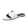 Slippers Metallic Slide Sandals Shoes Wide Flat Flip Flops Low 37-42