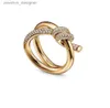 Designer Love Ring Ladies Rope Knot Luxury With Diamonds Fashion Tilfony For Women Classic Jewelry Moissanite Gold Plated Rose Wedding