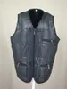 Coletes masculinos natural de pele de carneiro um colete de pele parka colete homem com forro 2024 clássico zíper unisex gilet 23a0823